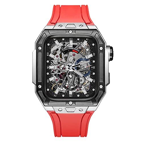 BUDAY Uhrenarmband aus Edelmetall, Nachrüst-Set für Apple Watch 6, 5, 4, SE, 44 mm, Fluorkautschuk-Armband + Hülle, Edelmetallgehäuse, Uhrenarmband für iWatch 44 mm, Ersatz, 44mm, Achat von BUDAY