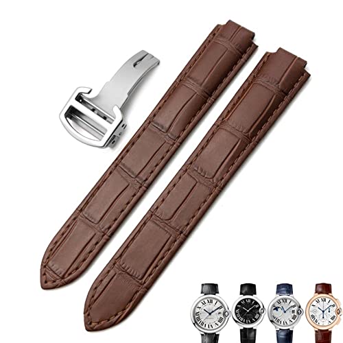 BUDAY Uhrenarmband aus echtem Leder, 16 mm, 18 mm, 20 mm, schwarz, blau, braun, Faltschnalle, Uhrenarmbänder für Cartier Tank Solo Blue Ballon, 16 mm, Achat von BUDAY