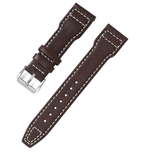 BUDAY Uhrenarmband aus echtem Leder, 20 mm, 21 mm, 22 mm, Bambusmaserung, Nieten, Uhrenarmband für IWC Mark Pilot Portugieser, Uhrenarmband, Zubehör, 21 mm, Achat von BUDAY