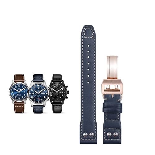 BUDAY Uhrenarmband aus weichem Echtleder für IWC-Armband für Big Pilot Mark 18 Portofino-Zubehör, 20 mm, 20 mm, Achat von BUDAY