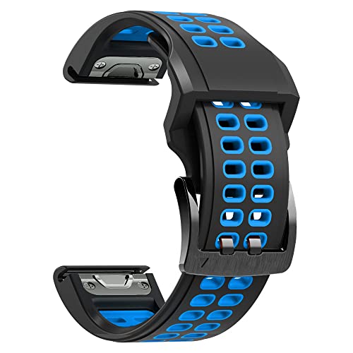 BUDAY Uhrenarmband für Garmin Fenix 7 7X 6 6X Pro 5 5X Plus 3HR 945 Saphir Epix weiches Silikon Smartwatch Armband 26 22 mm, 26mm Fenix 5X 5XPlus, Achat von BUDAY