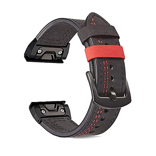 BUDAY Uhrenarmband für Garmin Fenix 7 7X 6 6X Pro 5 5X Plus 3HR Fenix6 935 Leder Schnellverschluss Uhrenarmband Easyfit Armband, For 5 6 Pro, Achat von BUDAY