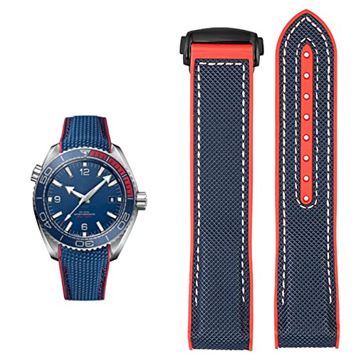 BUDAY Uhrenarmband für Omega 300 Seamaster 600 Planet Ocean Silikon-Nylonarmband, Uhrenzubehör, Uhrenarmband, Kette 20 mm, 22 mm, 22 mm, Achat von BUDAY