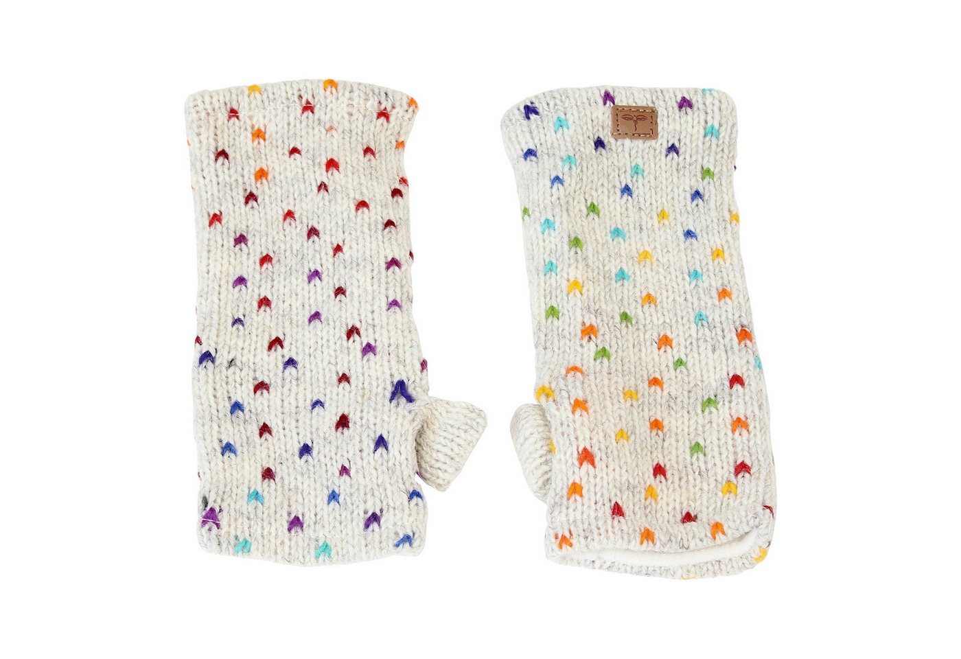 BUDDHA arts&more Armstulpen Gemusterte Pulswärmer mit Daumen Handarbeit aus Nepal von BUDDHA arts&more