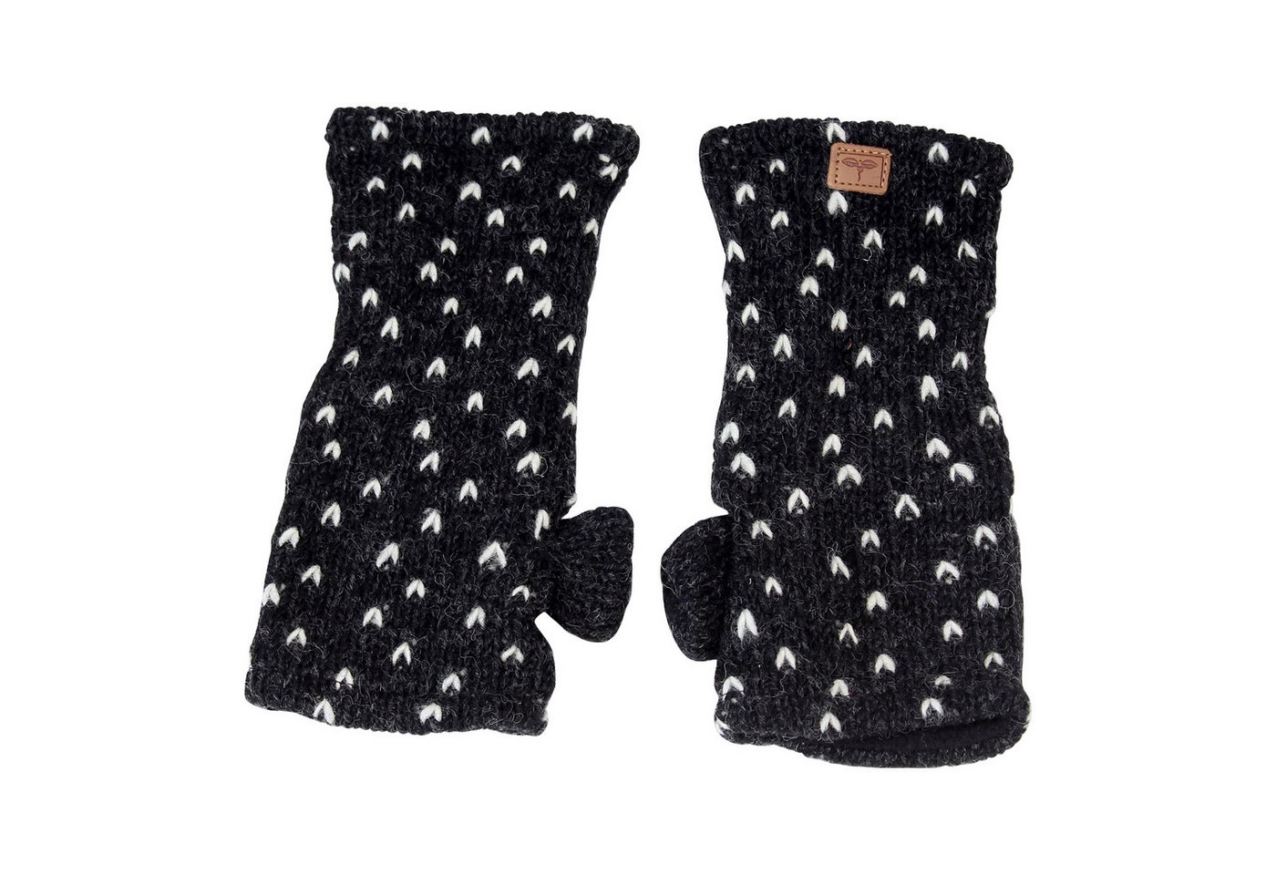 BUDDHA arts&more Armstulpen Gemusterte Pulswärmer mit Daumen Handarbeit aus Nepal von BUDDHA arts&more