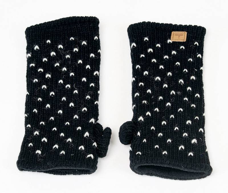 BUDDHA arts&more Armstulpen Gemusterte Pulswärmer mit Daumen Handarbeit aus Nepal von BUDDHA arts&more