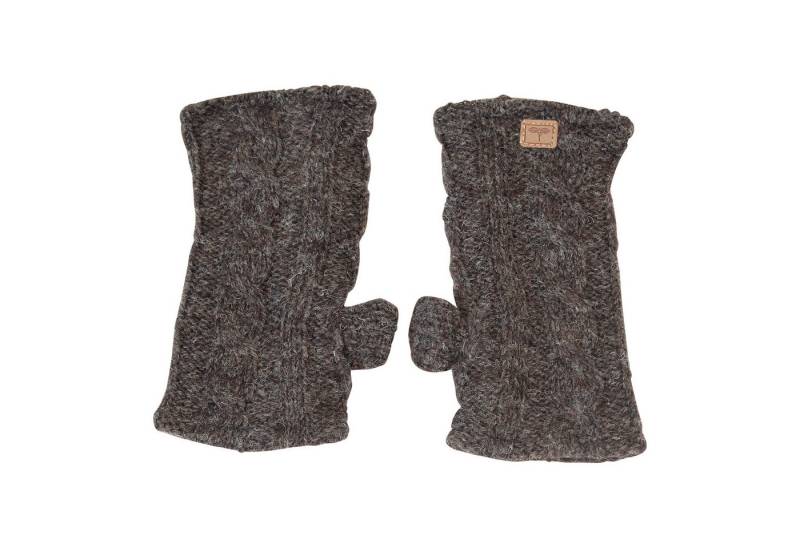 BUDDHA arts&more Armstulpen Pulswärmer Armstulpen Zopfmuster mit Daumen Handarbeit aus Nepal von BUDDHA arts&more