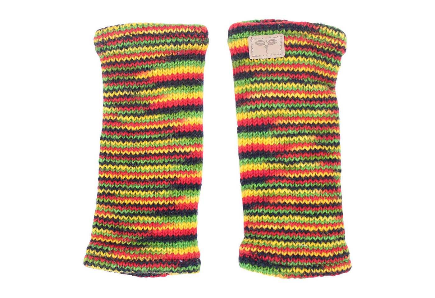 BUDDHA arts&more Armstulpen Pulswärmer Stulpen mit Daumenschlitz Handarbeit aus Nepal Handwärmer von BUDDHA arts&more