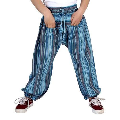 GESTREIFTE Kinder Haremshose Aladinhose Pluderhose (Blau) von BUDDHA arts&more