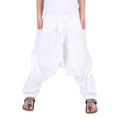 Kinderharemshose Kathmandu Handarbeit aus Nepal (Weiß) von BUDDHA arts&more