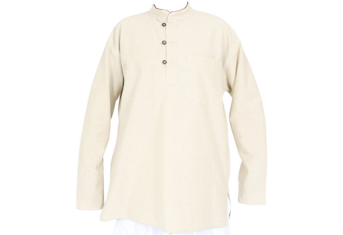 BUDDHA arts&more Langarmhemd Traditionelles Nepalhemd Kurta Fishermanhemd Langarm von BUDDHA arts&more