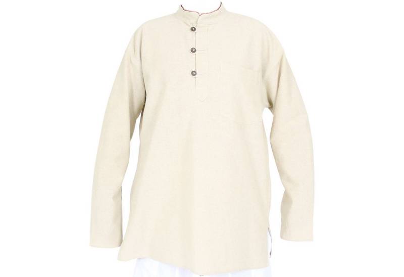 BUDDHA arts&more Langarmhemd Traditionelles Nepalhemd Kurta Fishermanhemd Langarm von BUDDHA arts&more