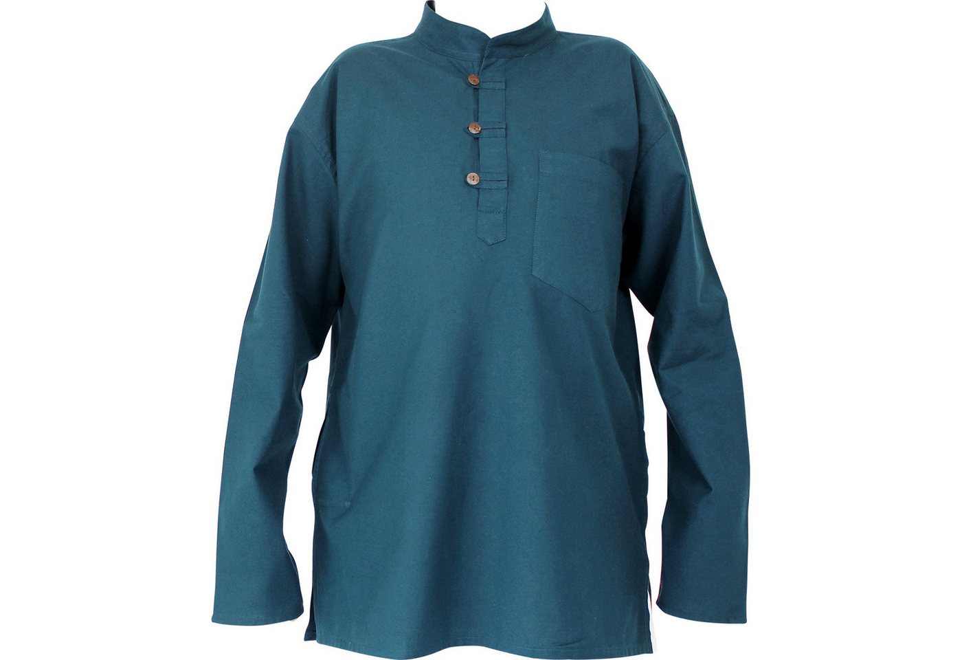 BUDDHA arts&more Langarmhemd Traditionelles Nepalhemd Kurta Fishermanhemd Langarm von BUDDHA arts&more