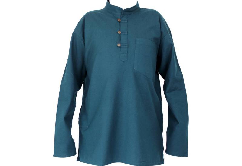 BUDDHA arts&more Langarmhemd Traditionelles Nepalhemd Kurta Fishermanhemd Langarm von BUDDHA arts&more