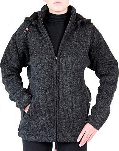 BUDDHA arts&more Wolljacke 6 Größen 100% Schafswolle Handarbeit aus Nepal Strickmode (XXXL) von BUDDHA arts&more