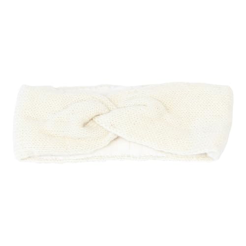 Feines gefüttertes Stirnband aus Nepal 100% Wolle Handarbeit (Weiß, one size) von BUDDHA arts&more
