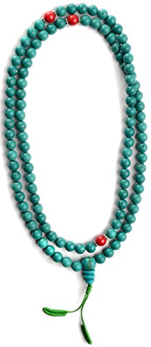 Mala aus Türkis mit rotem Jaspis - buddhistische Gebetskette mit 8 mm Perlen 3er Set von BUDDHAFIGUREN/Billy Held