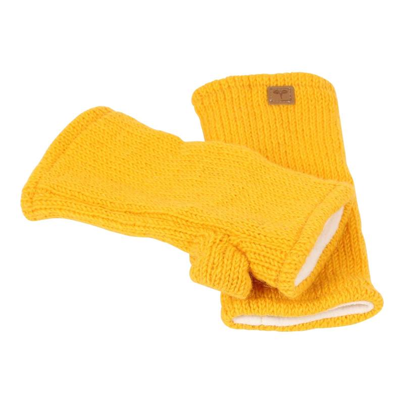 Gelbe Pulswärmer Aus Nepal Einheitsgröße 100% Wolle Handarbeit von BUDDHAartsandmore