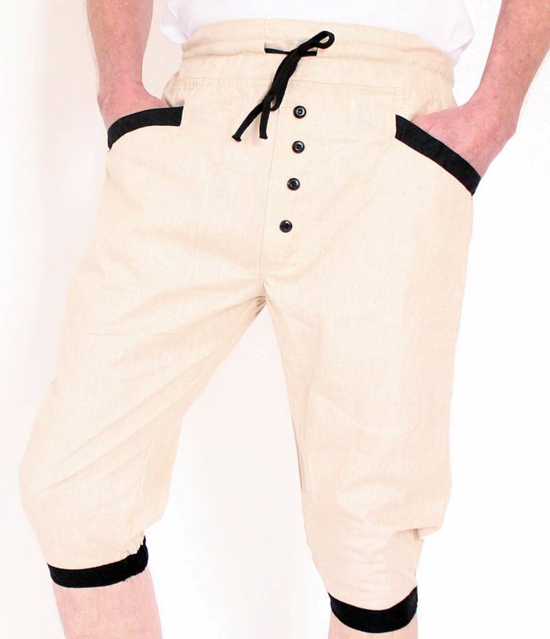 Kurze Baggy Haremshose Einheitsgröße 2 Farben Pumphose Aladin Handarbeit Indien von BUDDHAartsandmore