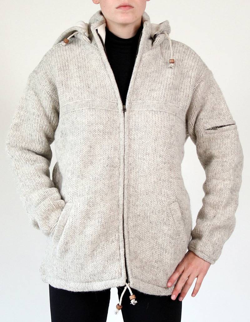 Naturfarbene Gefütterte Wolljacken 100% Schafswolle Handarbeit Nepal Naturfarbene Gefütterte Wolljacken 100% Schafswolle Handarbeit Nepal von BUDDHAartsandmore