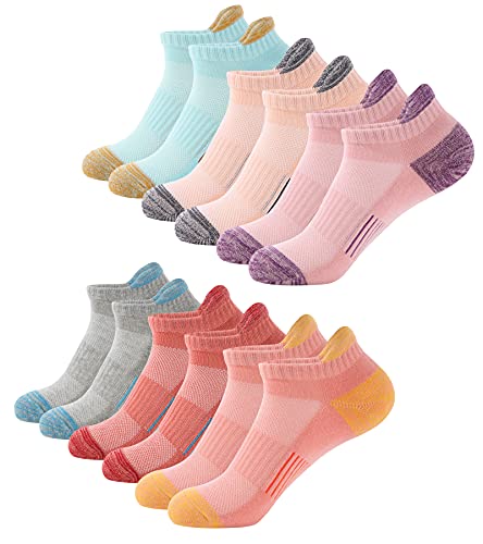 BUDERMMY Sneaker Socken Damen 6 Paar Füßlinge Baumwolle Sportsocken Atmungsaktives Kurz Gepolsterte Laufsocken (as3, numeric_39, numeric_42, , regular, multicolour) von BUDERMMY