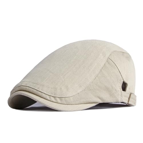 BUDUBIBI Baumwolle Baskenmütze Flatcap Herren Sommer Schirmmütze Newsboy Cap - Schiebermütze Herren Sommer Hut Verstellbare Cabbie barett Cap von BUDUBIBI