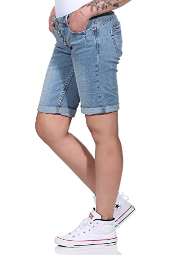 BUENA VISTA Jeans Damen - Malibu Short - Stretch Denim - helleres Jeansblau (XS) von BUENA VISTA