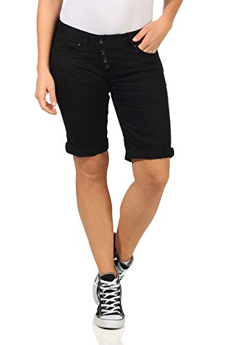 BUENA VISTA Jeans Hosen Damen Malibu Short Stretch Twill - Black - schwarz (L) von Buena Vista