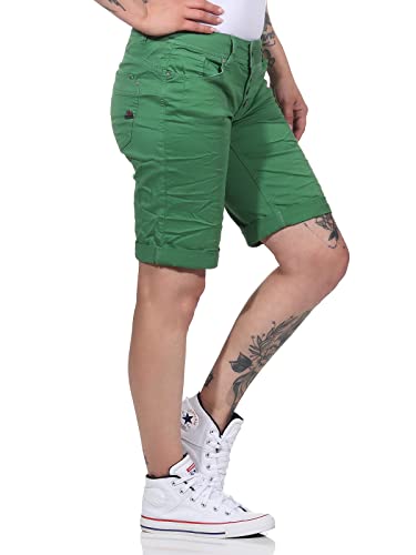 BUENA VISTA Jeans Hosen Damen - Malibu Short - Stretch Twill - grün (as3, Alpha, s, Regular, Regular) von BUENA VISTA