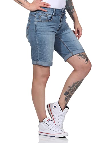 BUENA VISTA Jeans Hosen Damen - Tummyless Short - Stretch Denim - helleres Jeansblau - Gr. S von BUENA VISTA