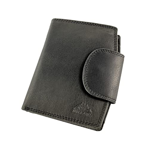 BUFFALO HILL Echt Leder Geldbörse »Unisex 2753« mit RFID Schutz I Portemonnaie Groß mit Münzfach I 8 Fächer I Geldbeutel I Brieftasche I Wallet I Portmonee schwarz von BUFFALO HILL