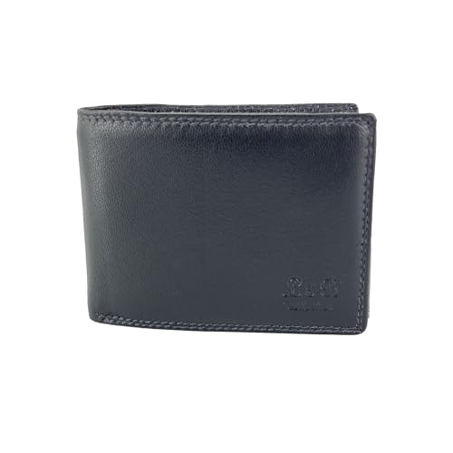 L&B Collection Echt Leder Herren Geldbörse »2341« Querformat klein I mit RFID Schutz I Portemonnaie mit Münzfach I 5 Kartenfächer I Geldbeutel für Männer I Brieftasche Wallet Portmonee (Schwarz) L&B Collection Echt Leder Herren Geldbörse »2341« Querformat klein I mit RFID Schutz I Portemonnaie mit Münzfach I 5 Kartenfächer I Geldbeutel für Männer I Brieftasche Wallet Portmonee (Schwarz) von BUFFALO HILL