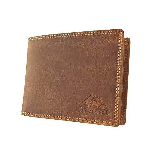 BUFFALO HILL Geldbörse I Büffelleder I Rindleder I Portmonee I Echtleder Geldbeutel I Querformat Portemonnaie Herren I RFID-Schutz I Ledergeldbörse mit Münzfach I 8 Kartenfächer I 8101 (Hellbraun) BUFFALO HILL Geldbörse I Büffelleder I Rindleder I Portmonee I Echtleder Geldbeutel I Querformat Portemonnaie Herren I RFID-Schutz I Ledergeldbörse mit Münzfach I 8 Kartenfächer I 8101 (Hellbraun) von BUFFALO HILL