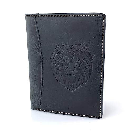 BUFFALO HILL Geldbörse I Löwe Motiv I Büffelleder Portmonee I Echtleder Geldbeutel I Hochformat Portemonnaie Herren I RFID-Schutz I Ledergeldbörse mit Münzfach I 11 Kartenfächer I 2395 (Schwarz) BUFFALO HILL Geldbörse I Löwe Motiv I Büffelleder Portmonee I Echtleder Geldbeutel I Hochformat Portemonnaie Herren I RFID-Schutz I Ledergeldbörse mit Münzfach I 11 Kartenfächer I 2395 (Schwarz) von BUFFALO HILL
