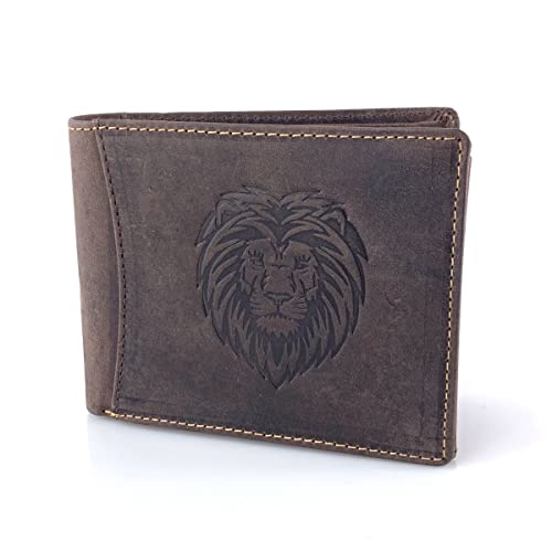 BUFFALO HILL Geldbörse I Löwe Motiv I Büffelleder Portmonee I Echtleder Geldbeutel I Querformat Portemonnaie Herren I RFID-Schutz I Ledergeldbörse mit Münzfach I 9 Kartenfächer I 2394 (Braun) BUFFALO HILL Geldbörse I Löwe Motiv I Büffelleder Portmonee I Echtleder Geldbeutel I Querformat Portemonnaie Herren I RFID-Schutz I Ledergeldbörse mit Münzfach I 9 Kartenfächer I 2394 (Braun) von BUFFALO HILL