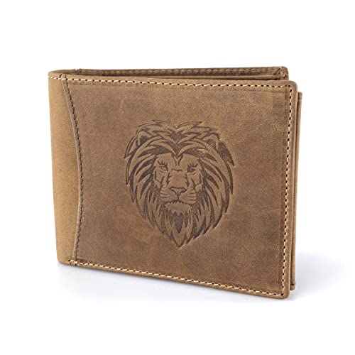 BUFFALO HILL Geldbörse I Löwe Motiv I Büffelleder Portmonee I Echtleder Geldbeutel I Querformat Portemonnaie Herren I RFID-Schutz I Ledergeldbörse mit Münzfach I 9 Kartenfächer I 2394 Hellbraun BUFFALO HILL Geldbörse I Löwe Motiv I Büffelleder Portmonee I Echtleder Geldbeutel I Querformat Portemonnaie Herren I RFID-Schutz I Ledergeldbörse mit Münzfach I 9 Kartenfächer I 2394 Hellbraun von BUFFALO HILL