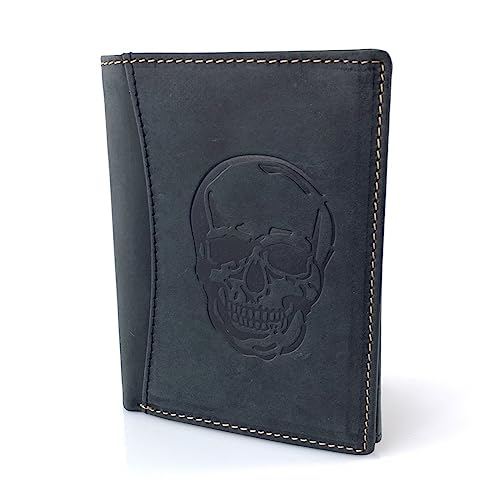BUFFALO HILL Geldbörse I Totenkopf Motiv I Büffelleder Portmonee I Echtleder Geldbeutel I Hochformat Portemonnaie Herren I RFID-Schutz I Ledergeldbörse mit Münzfach I 11 Kartenfächer I 2395 (Schwarz) BUFFALO HILL Geldbörse I Totenkopf Motiv I Büffelleder Portmonee I Echtleder Geldbeutel I Hochformat Portemonnaie Herren I RFID-Schutz I Ledergeldbörse mit Münzfach I 11 Kartenfächer I 2395 (Schwarz) von BUFFALO HILL