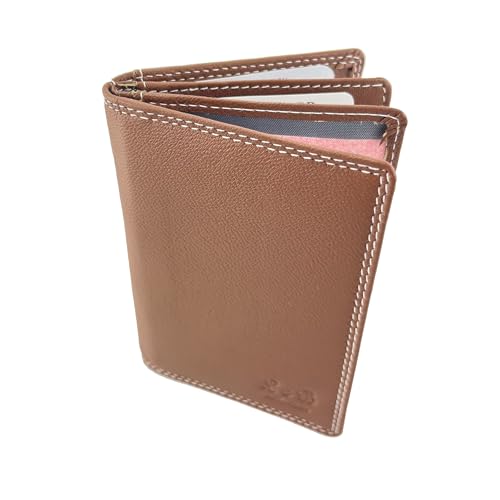 BUFFALO HILL L&B Collection Ausweis Hülle I Rindsleder Mappe I Echtleder Case I Hochformat Herren Etui I RFID-Schutz I Führerschein I Kreditkarte I 11 Fächer I 2397 (Tan) von BUFFALO HILL