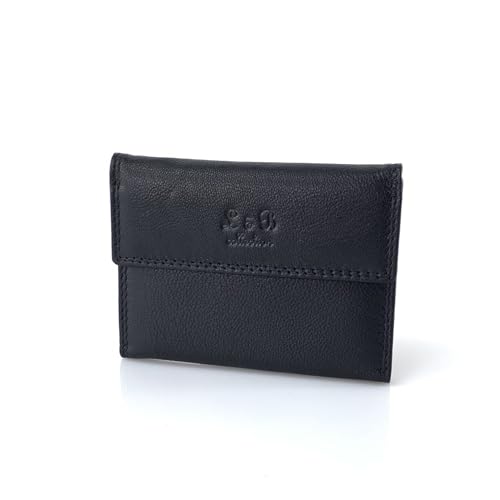 BUFFALO HILL L&B Collection Ausweis Hülle I Rindsleder Mappe I Echtleder Case I Querformat Herren & Damen Etui I RFID-Schutz I Führerschein I Kreditkarte I 12 Fächer I 2321 (Schwarz) von BUFFALO HILL
