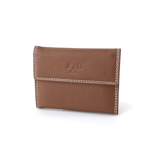 BUFFALO HILL L&B Collection Ausweis Hülle I Rindsleder Mappe I Echtleder Case I Querformat Herren & Damen Etui I RFID-Schutz I Führerschein I Kreditkarte I 12 Fächer I 2321 (Tan) von BUFFALO HILL