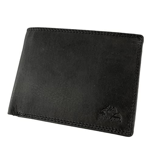 BUFFALO HILL Echt Leder Herren Geldbörse »2750 Wiener Schachtel« Querformat I RFID Schutz I Portemonnaie Münzfach I 6 Fächer I Geldbeutel für Männer I Brieftasche Wallet Portmonee (Schwarz) BUFFALO HILL Echt Leder Herren Geldbörse »2750 Wiener Schachtel« Querformat I RFID Schutz I Portemonnaie Münzfach I 6 Fächer I Geldbeutel für Männer I Brieftasche Wallet Portmonee (Schwarz) von BUFFALO HILL