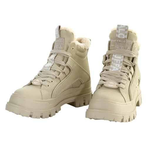Buffalo Damen Stiefel Schuhe Schnürschuh Stiefeletten Aspha NC MID Warm, Farbe:Beige, Schuhgröße:EUR 41, Artikel:-beige von Buffalo