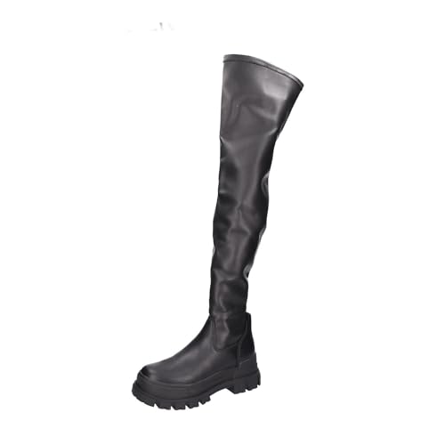 Buffalo Damen Stiefel Overknees Schuhe Aspha Stretch Overknee Synthetik Elegant Freizeit uni Aspha Stretch Overknee-Stiefel von Buffalo