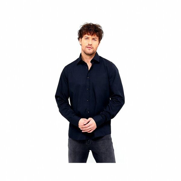 BUFFON ITALY Herren Business Hemd Bio-Baumwolle weiss schwarz Classic Fit Slim Fit von BUFFON ITALY