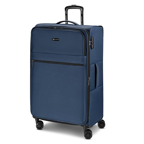 BUGATTI Check-in Koffer für Damen und Herren | großer XL Trolley 46.5 x 28.5 x 75cm aus hochwertigem, flexiblem Polyester Material | Erweiterbar & Doppelrolle| Valencia Soft Serie von BUGATTI