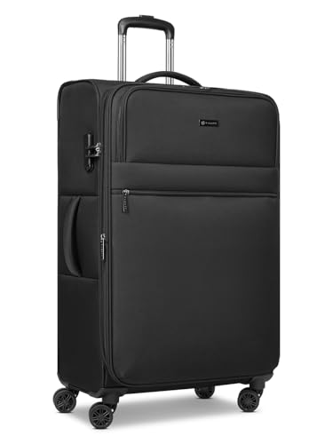 BUGATTI Check-in Koffer für Damen und Herren | großer XL Trolley 46.5 x 28.5 x 75cm aus hochwertigem, flexiblem Polyester Material | Erweiterbar & Doppelrolle| Valencia Soft Serie von BUGATTI