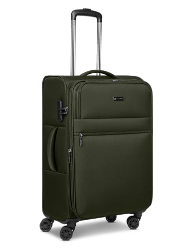 BUGATTI Check-in Koffer für Damen und Herren | mittelgroßer Trolley 41.5 x 23.5 x 65cm aus hochwertigem, flexiblem Polyester Material | Erweiterbar & Doppelrolle| Valencia Soft Serie von BUGATTI