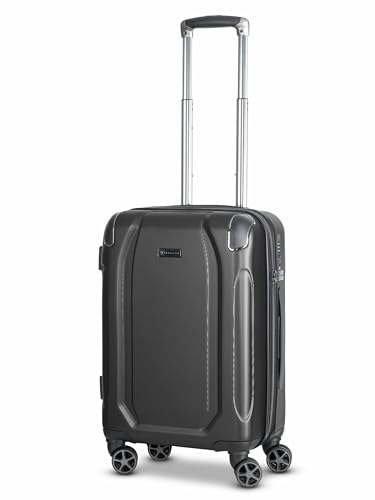BUGATTI Kabinen-Koffer für Damen und Herren | Kleiner Cabin-Trolley 38 x 24 x 55 cm aus hochwertigem, stoßfestem ABS Material | Teleskopgriff & TSA-Schloss| Valencia Serie von BUGATTI