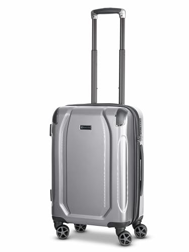 BUGATTI Kabinen-Koffer für Damen und Herren | Kleiner Cabin-Trolley 38 x 24 x 55 cm aus hochwertigem, stoßfestem ABS Material | Teleskopgriff & TSA-Schloss| Valencia Serie von BUGATTI