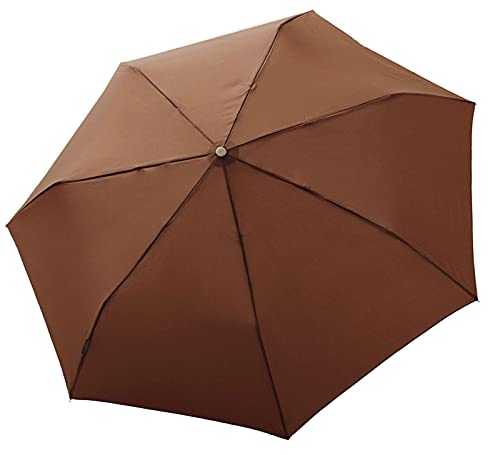 bugatti Taschenschirm „Take it duo“ Uni – Stabiler, leichter Regenschirm – Auf-Zu-Automatik – Für besten Schutz – Uni Coconut von BUGATTI
